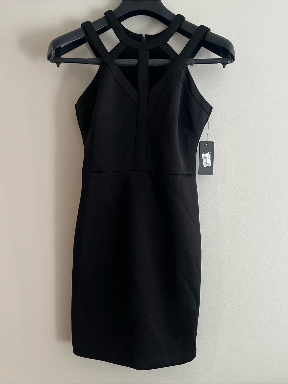 Guess Black Strappy Halter Mini Dress